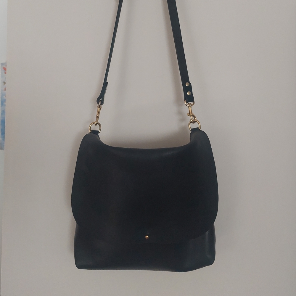 Leather handmade over the shoulder bag purse
